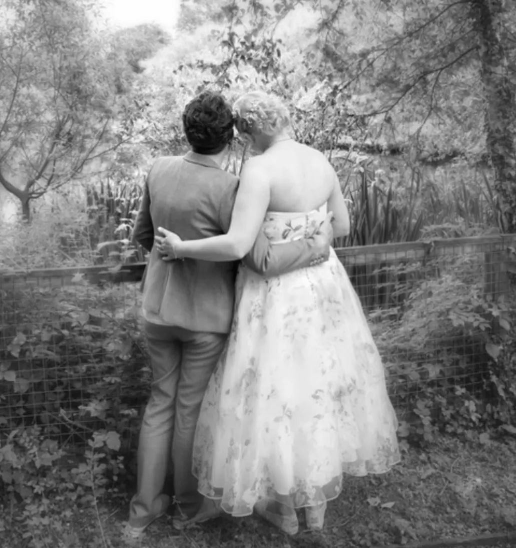 Lisa and Milly during their wedding ceremony