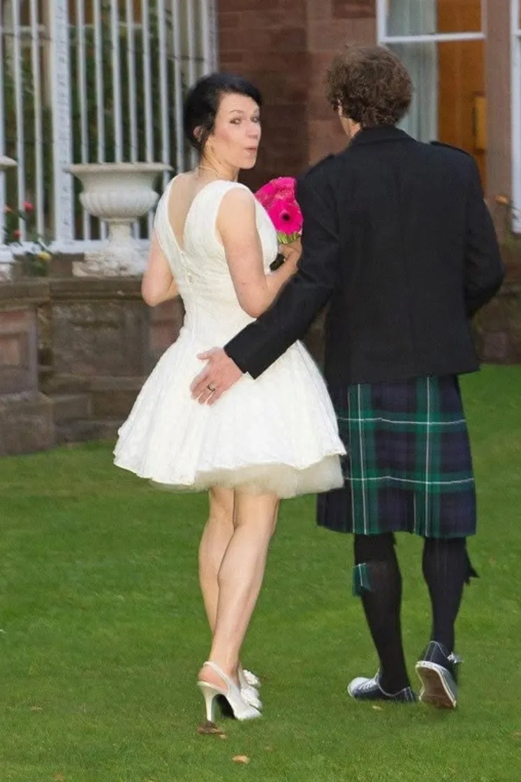 Sarah and Nelly celebrating after their ceremony